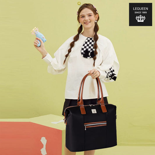 Lequeen Diamond 7TH Edition Waterproof Original mommy bag – الجيل السابع الدايموند شولدر جراى من ليكوين image 1