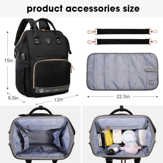 6th Lequeen Gold Edition Soft Waterproof Original Mommy Bag E Black image 1