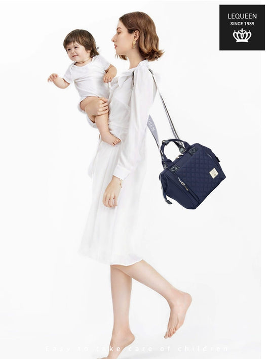 Lequeen Mini Diamond 7TH Edition Soft Waterproof Original mommy bag - Mini K Cover Blue ليكوين كروس ميني باج أعلى فئة image 1