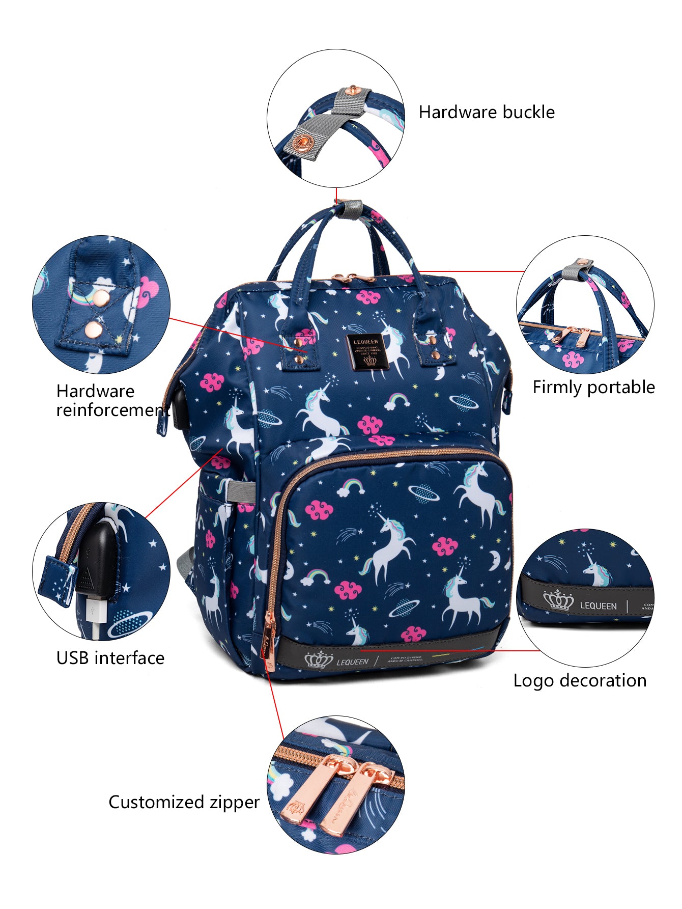 6th Lequeen Gold Edition Soft Waterproof Original mommy bag - ضمان عامل كامل image 3