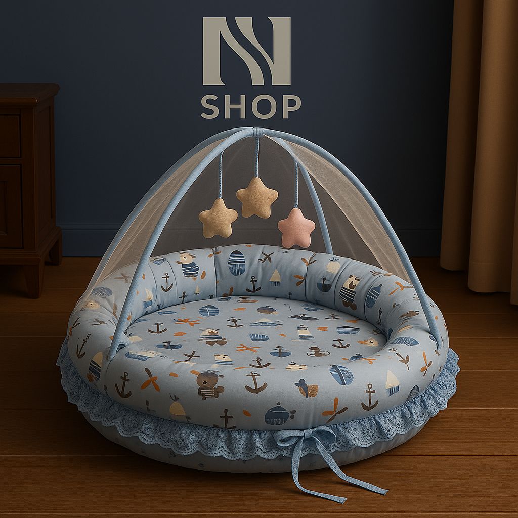 بيبي نيست مع ناموسية للأطفال مساحة كبيرة + العاب image 0