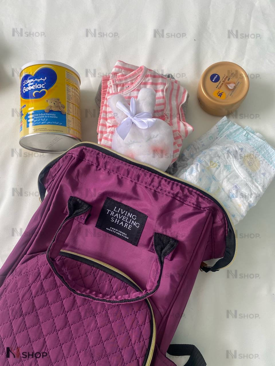 Mommy Baby Diaper bag Fashion multifunction Living high Purple image 3