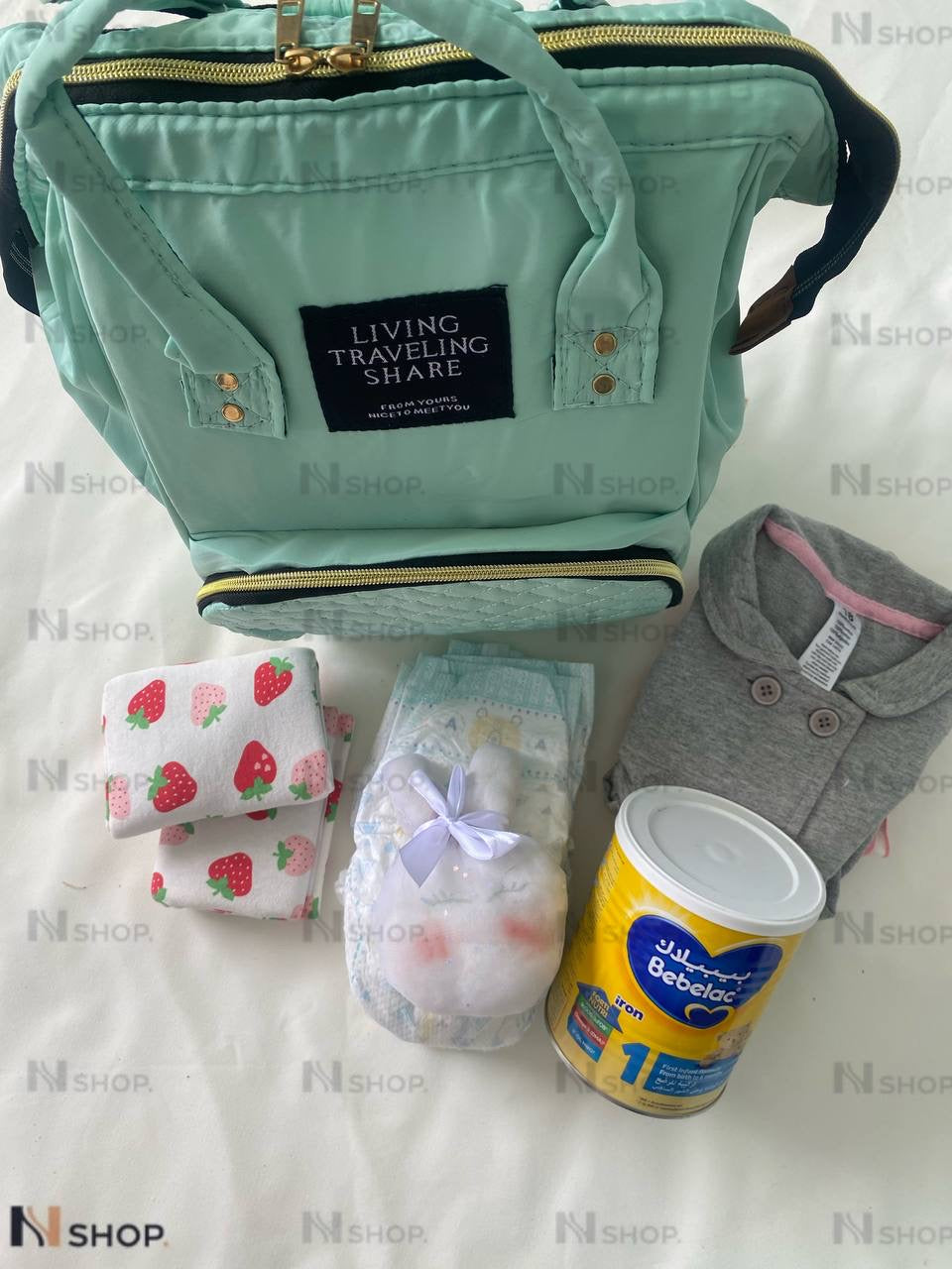 Mommy Baby Diaper bag Fashion multifunction Living high Green image 7