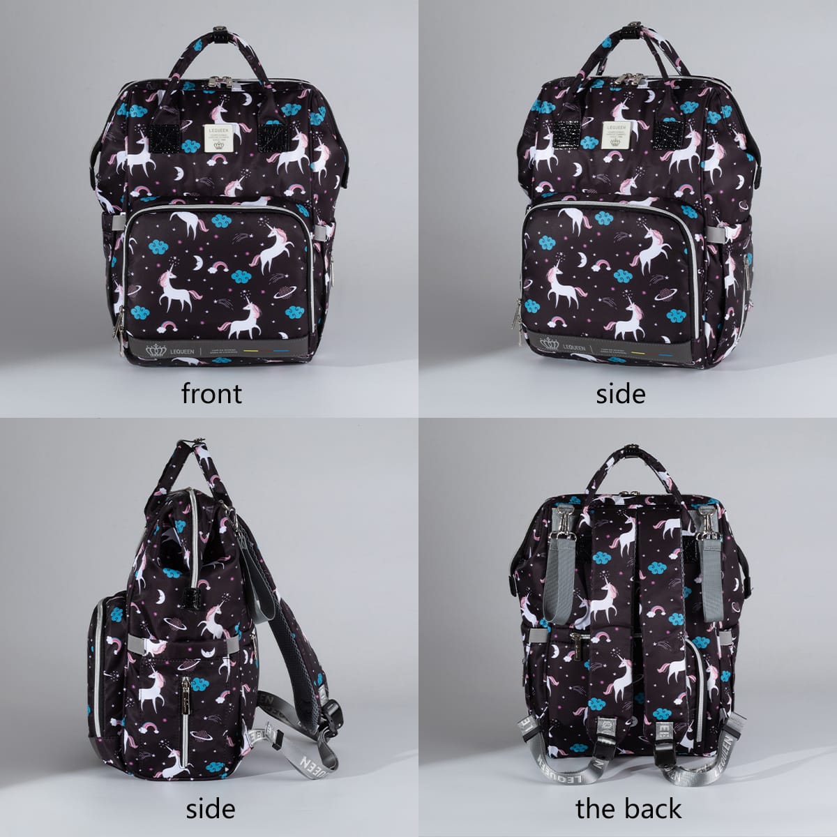 Lequeen Diamond 7TH Edition Waterproof Original mommy bag Uni Black - الجيل السابع الدايموند من ليكوين image 4