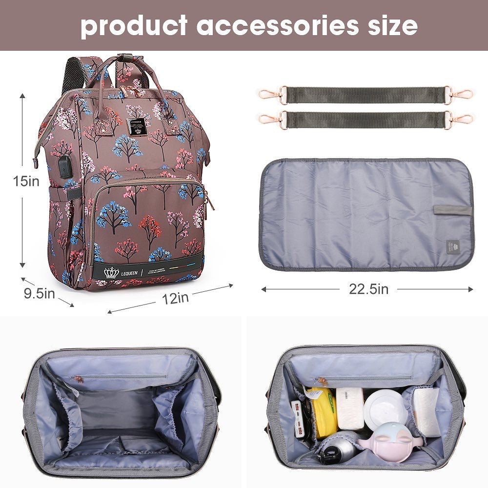 6th Lequeen Gold Edition Soft Waterproof Original mommy bag - ضمان عامل كامل بخاصية تسخين الببرونة image 7
