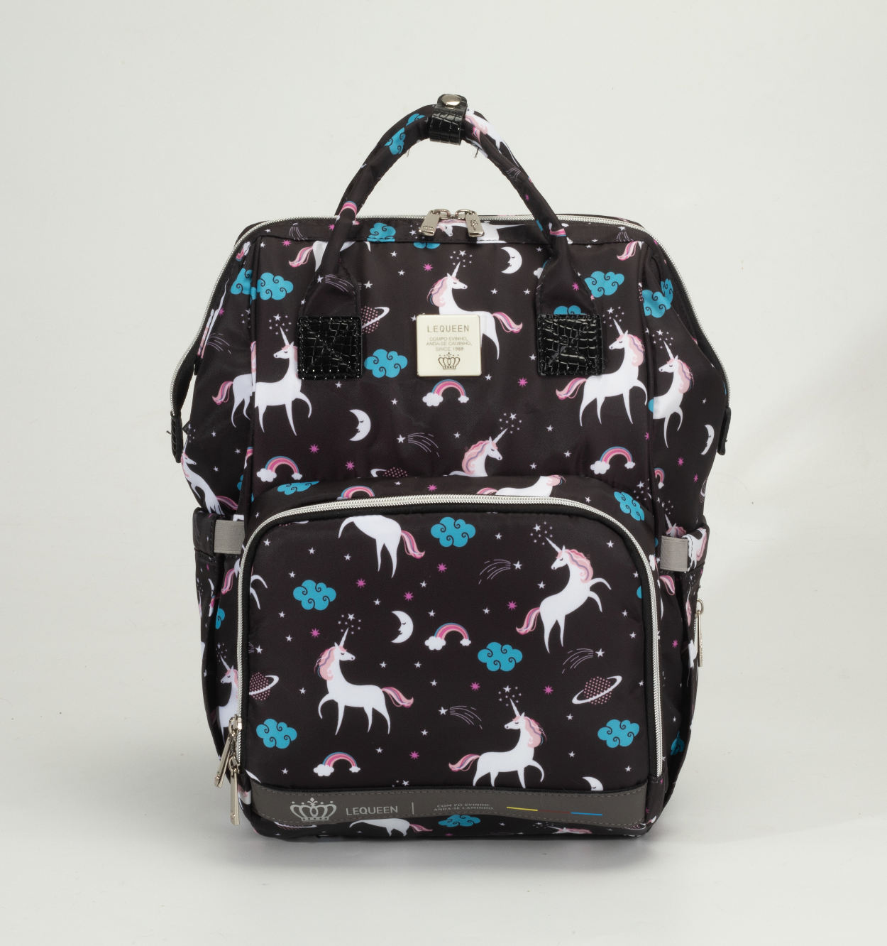 Lequeen Diamond 7TH Edition Waterproof Original mommy bag Uni Black - الجيل السابع الدايموند من ليكوين image 0