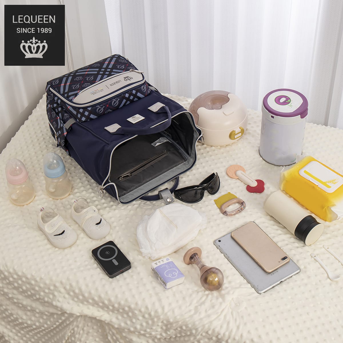Lequeen Diamond 8TH Special Edition Soft Waterproof Original Mommy Bag الجيل الثامن الدايموند image 11
