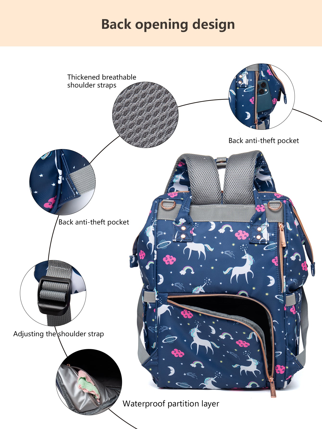 6th Lequeen Gold Edition Soft Waterproof Original mommy bag - ضمان عامل كامل image 4