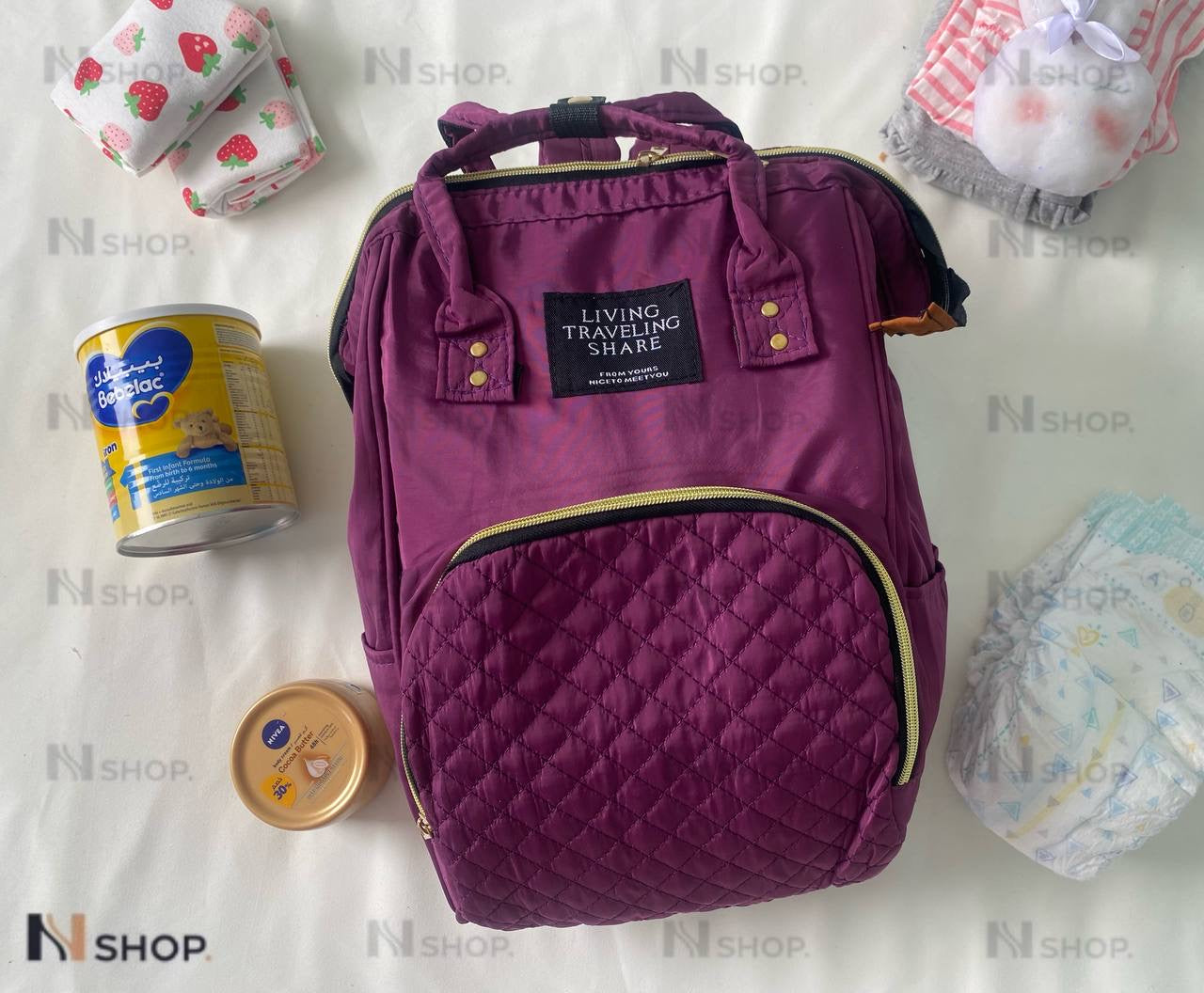 Mommy Baby Diaper bag Fashion multifunction Living high Purple image 0