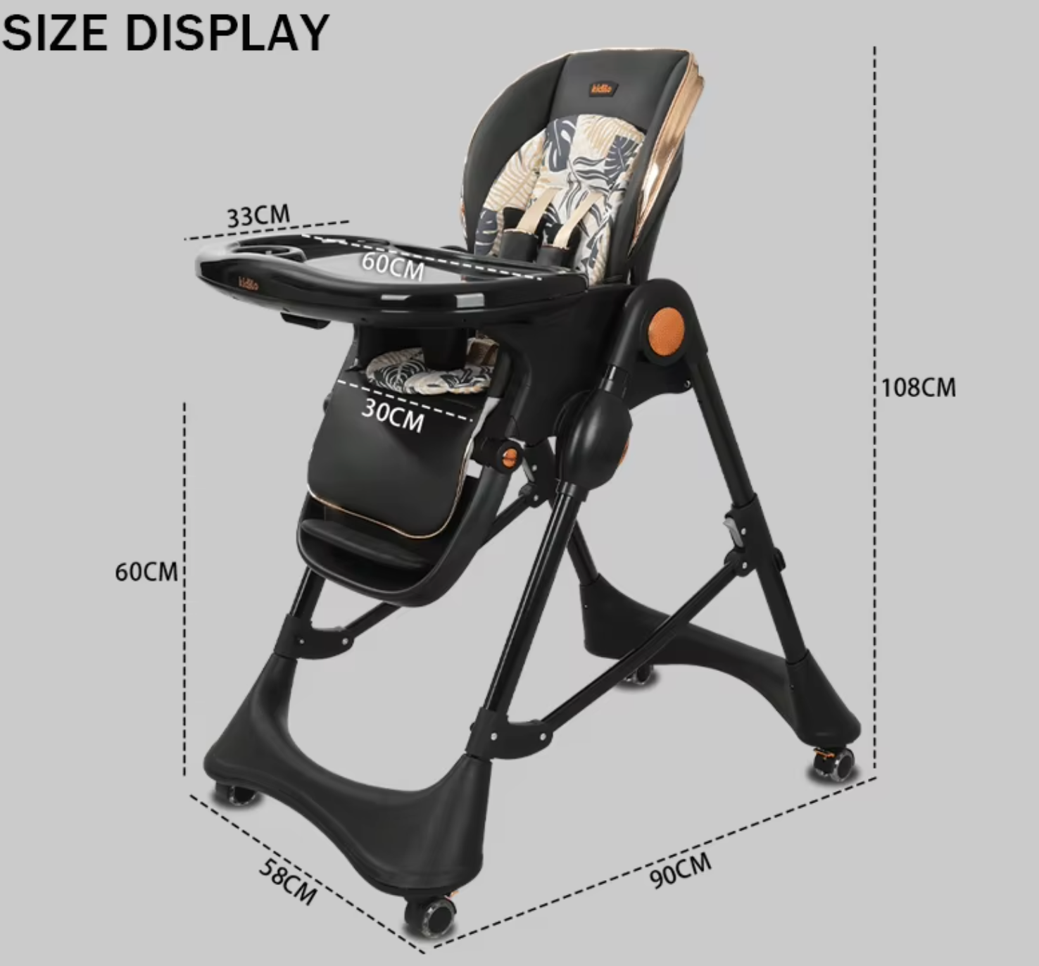 Kidilo 3in1 Luxury Feeding Chair Grey image 5