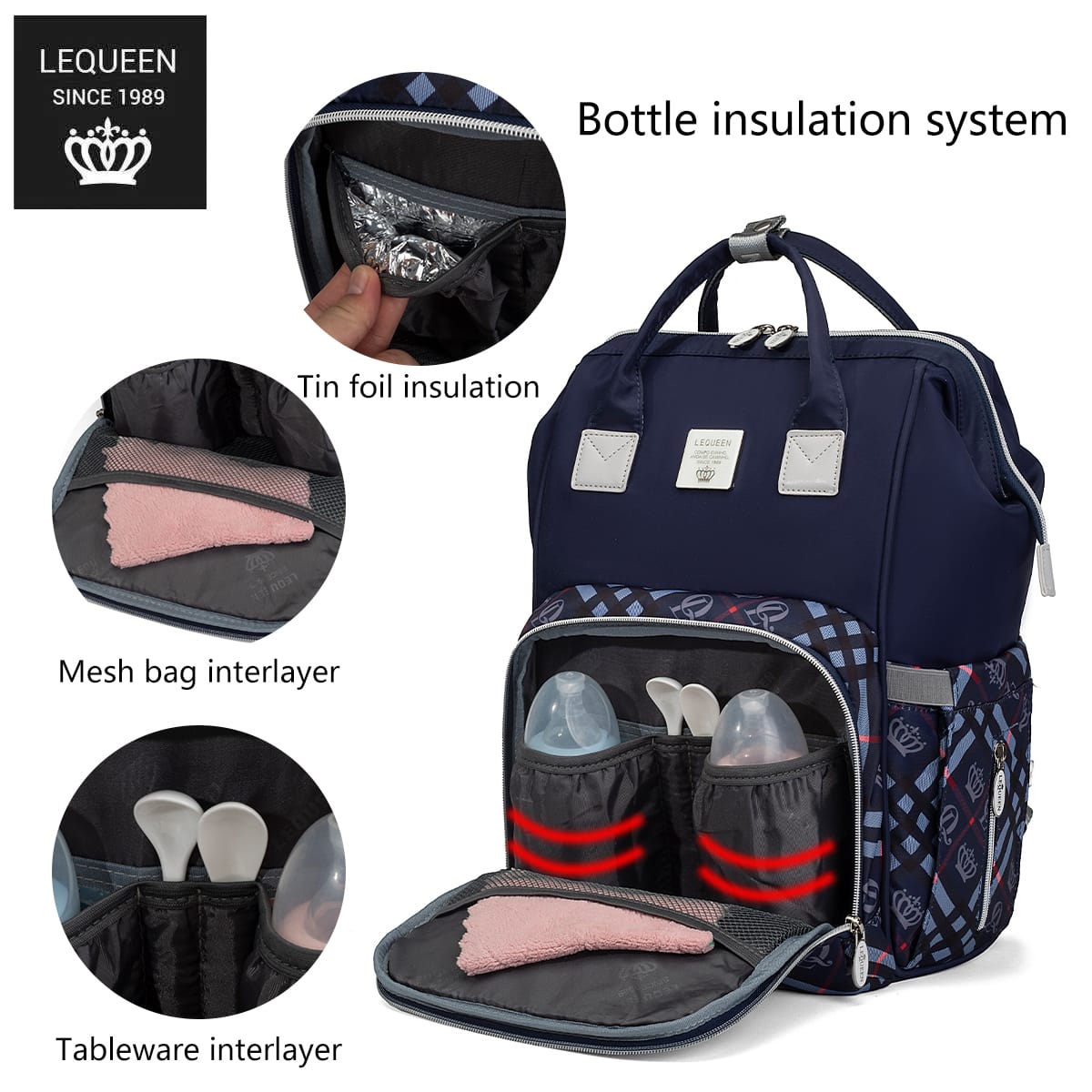 Lequeen Diamond 8TH Special Edition Soft Waterproof Original Mommy Bag الجيل الثامن الدايموند image 6