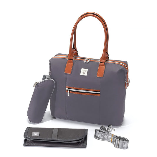 Lequeen Diamond 7TH Edition Waterproof Original mommy bag – الجيل السابع الدايموند شولدر جراى من ليكوين image 0