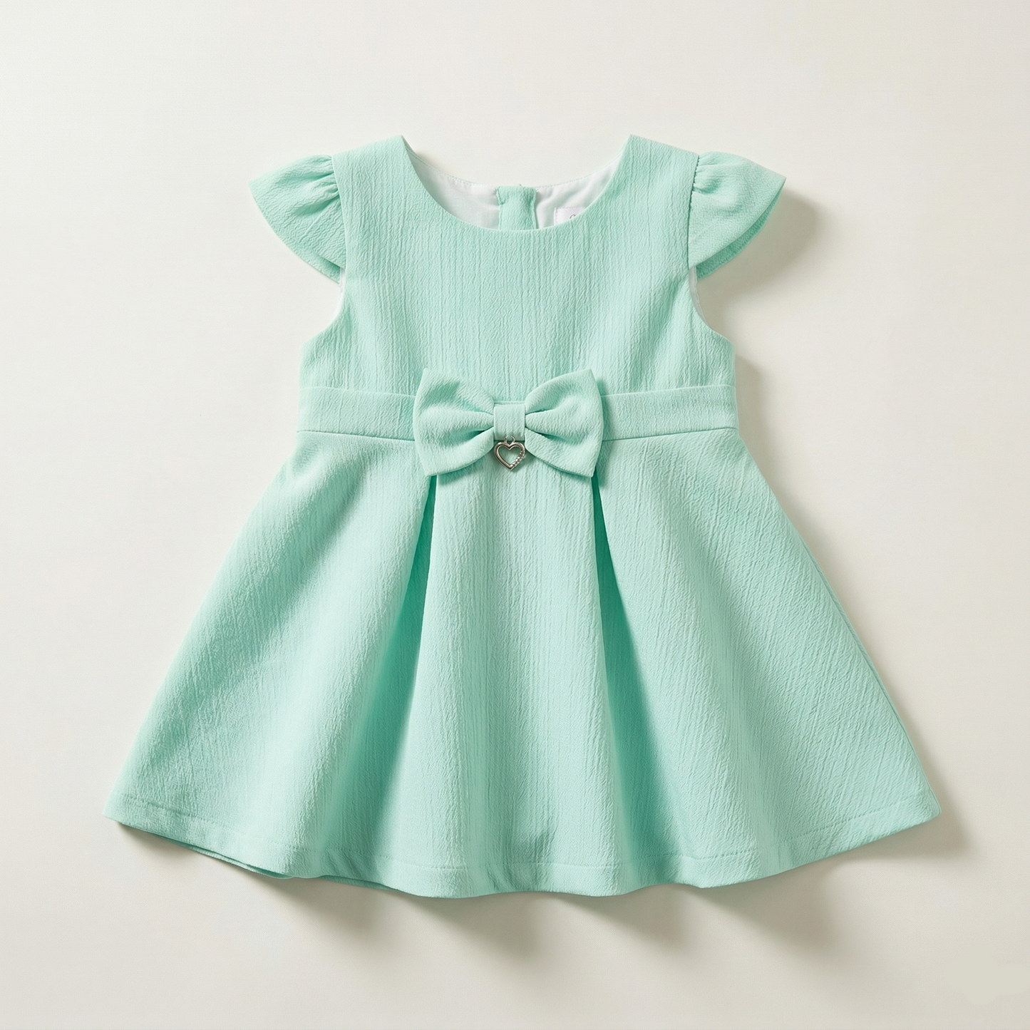 فستان اطفال بناتي اخضر ساده فاتح