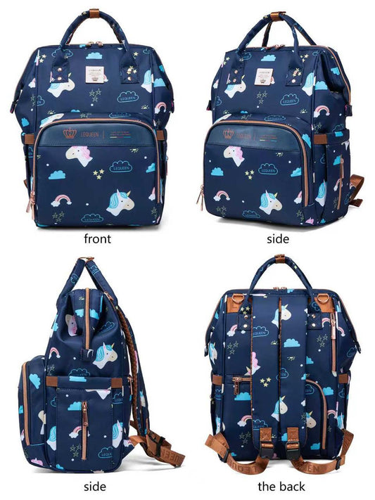 Lequeen 8th Generation Gold Classic Blue Hourse - حقيبه ليكوين الجيل التامن جولد كلاسيك حصان ازرق