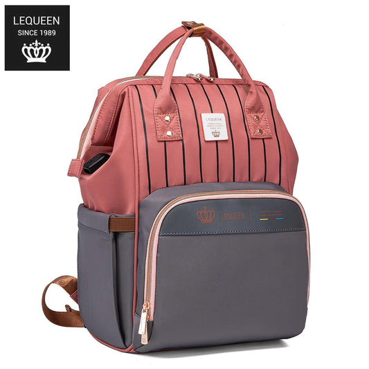 Lequeen 8th Generation Gold Classic Grey Pink - حقيبه ليكوين الجيل التامن جولد كلاسيك بينك رصاصي