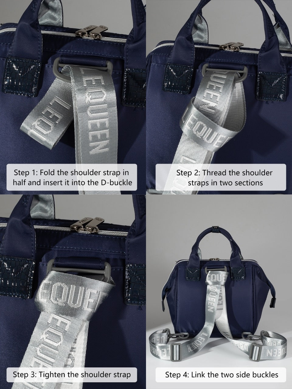 Lequeen Mini Diamond 7TH Edition Soft Waterproof Original mommy bag - Mini K Cover Blue ليكوين كروس ميني باج أعلى فئة image 5