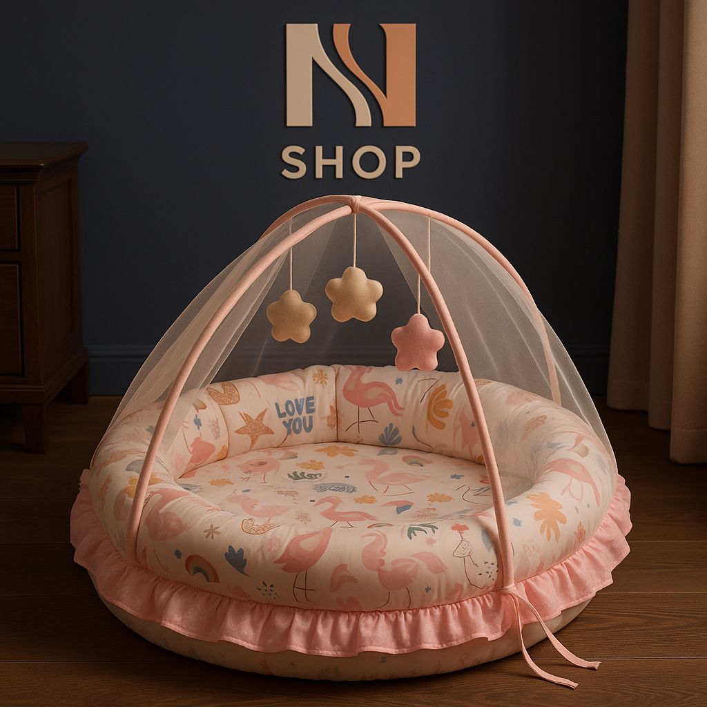 بيبي نيست مع ناموسية للأطفال مساحة كبيرة + العاب image 0