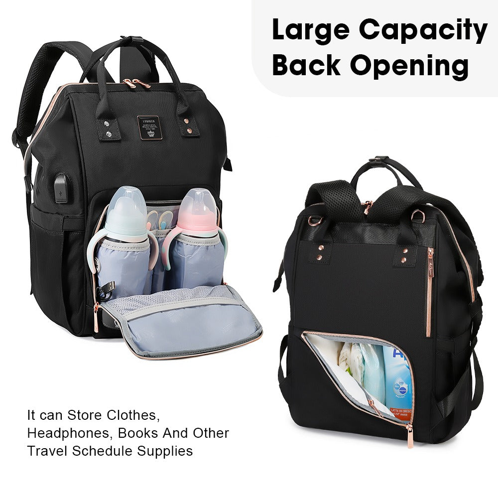 6th Lequeen Gold Edition Soft Waterproof Original Mommy Bag E Black image 4