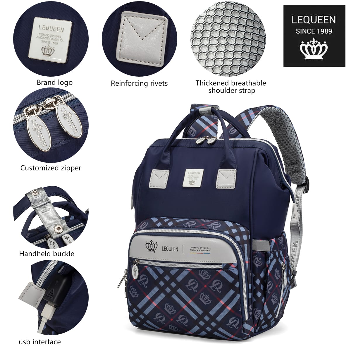 Lequeen Diamond 8TH Special Edition Soft Waterproof Original Mommy Bag الجيل الثامن الدايموند image 7