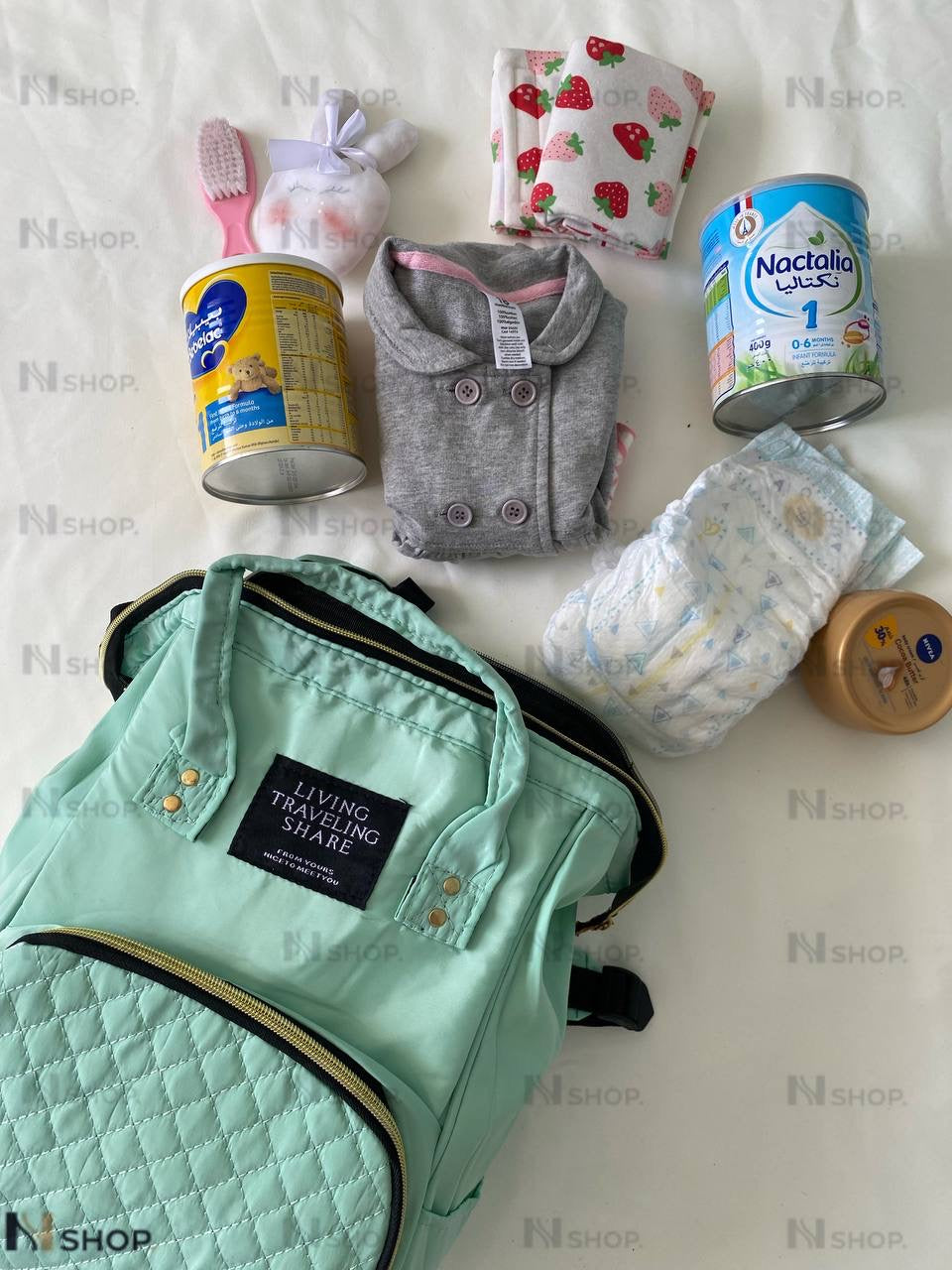 Mommy Baby Diaper bag Fashion multifunction Living high Green image 4