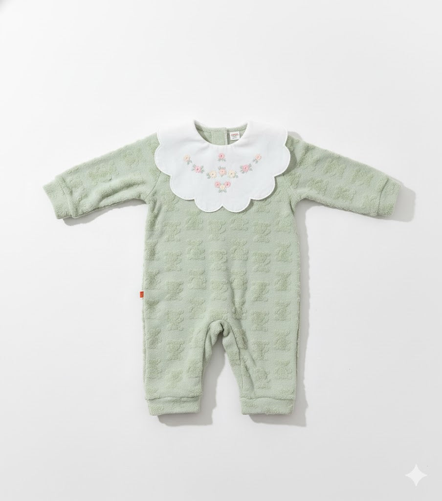 0122E سالوبيت قطيفه جكار اخضر ورد