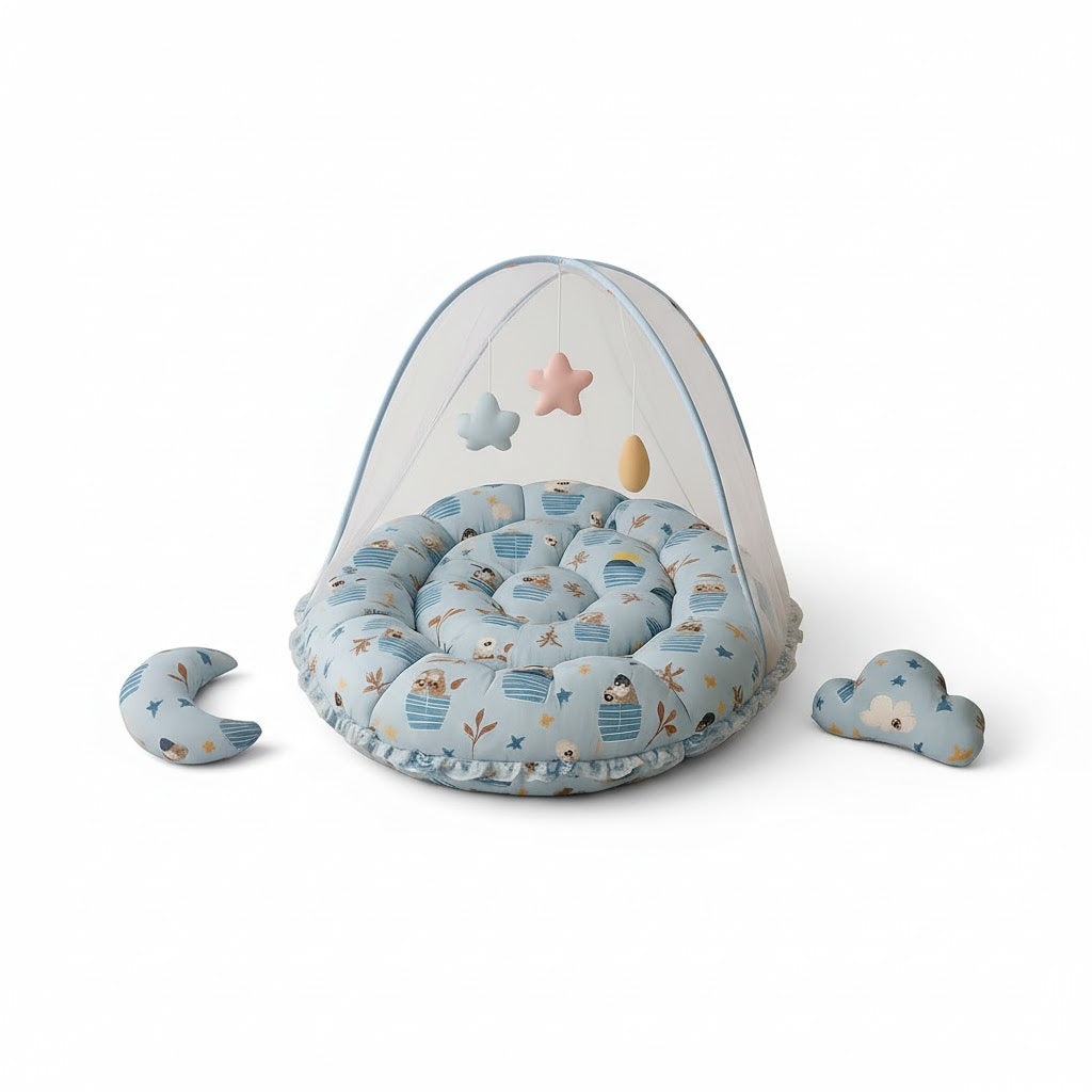 عش طفل مريح ومحمول بلمسات مرحة وجذابة