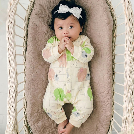 سالوبيت أطفال قطني مريح بطبعة فيلة ملونة