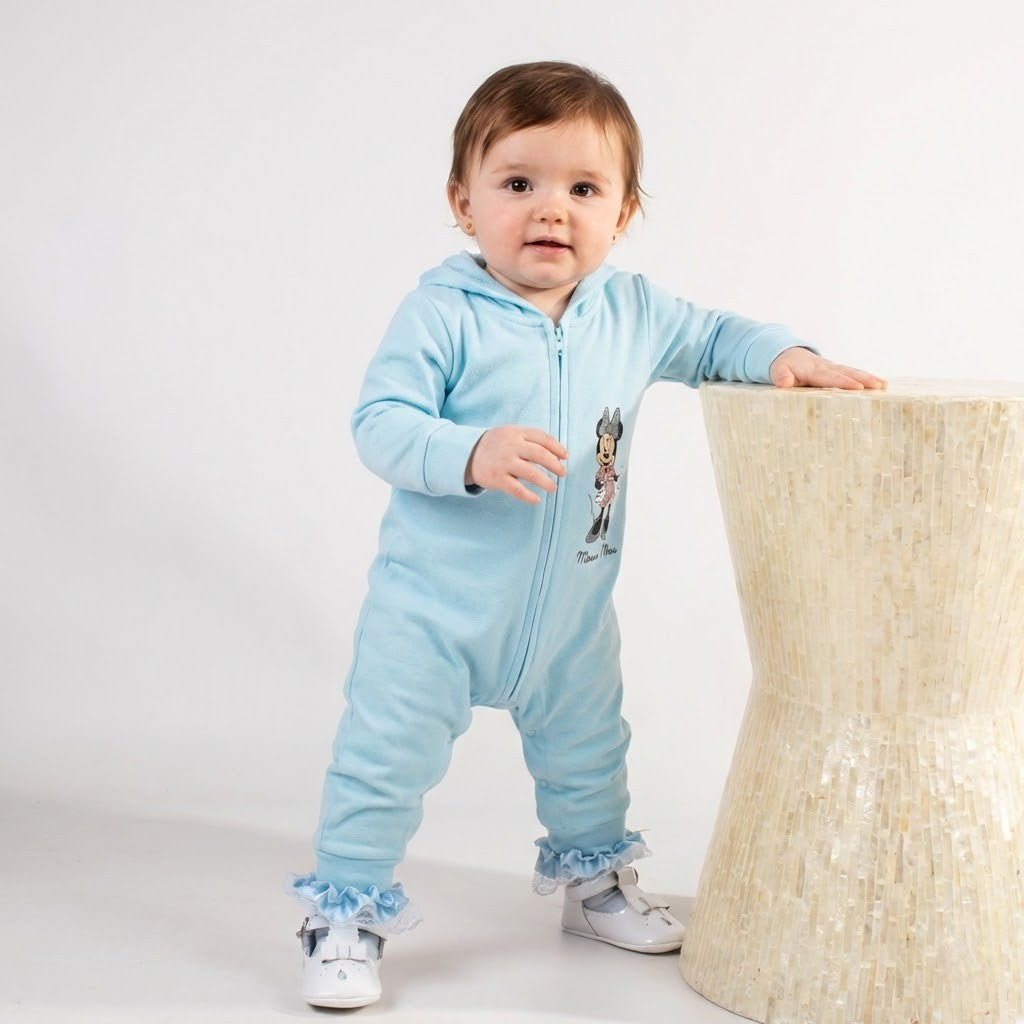 سالوبيت أطفال سماوي مريح بتصميم "ميني ماوس" وغطاء للرأس