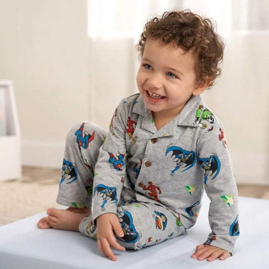 طقم بيجامة للأولاد بطبعة "الأبطال الخارقين" – قطن ناعم ومريح للنوم