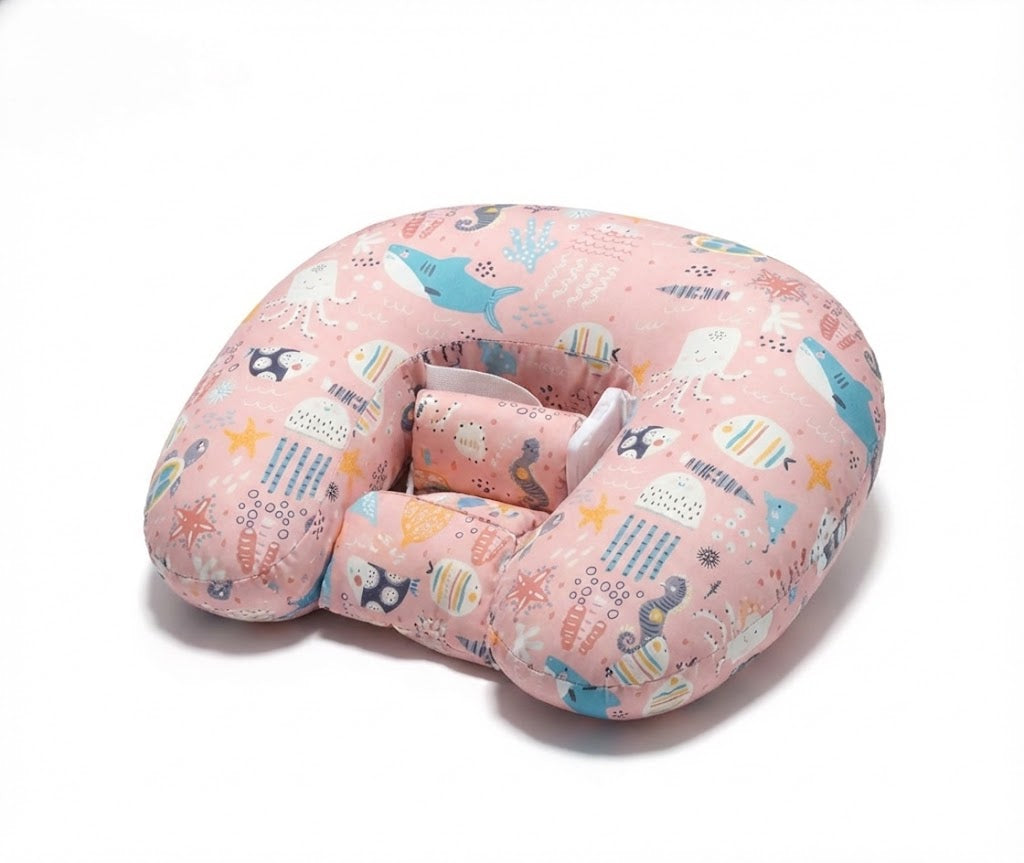 مخده رضاعه اطفال بينك - مع قفل الامان