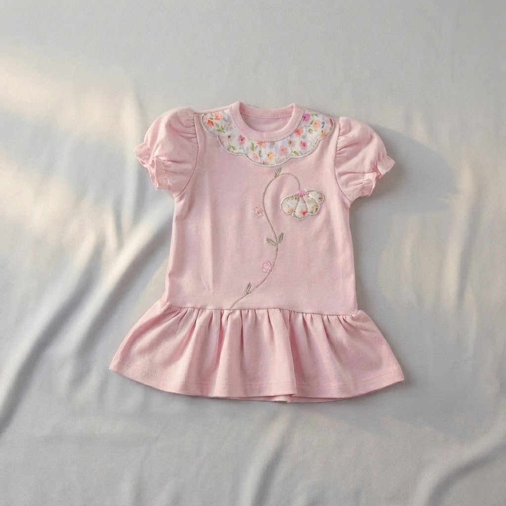 فستان ورده بينك