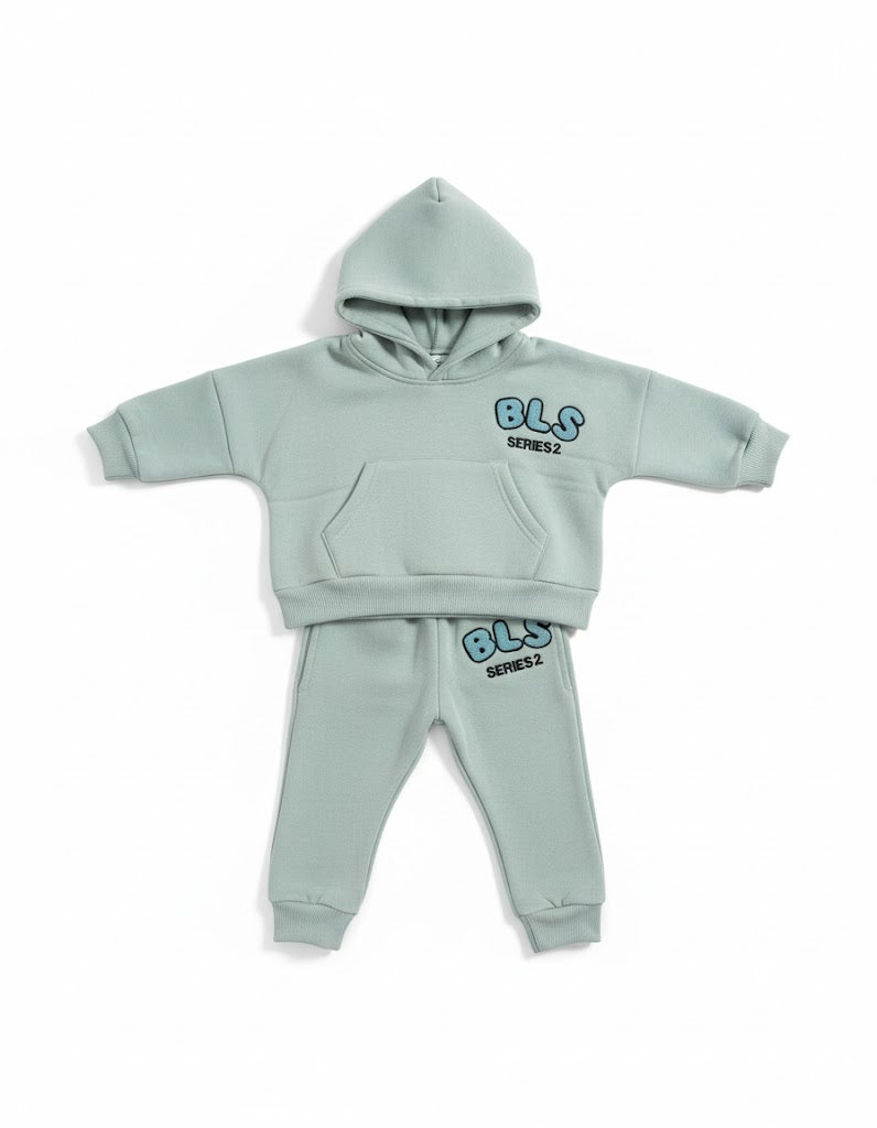 BLS Series 2 Baby Hoodie & Jogger Pajama Set - Soft Sage Green