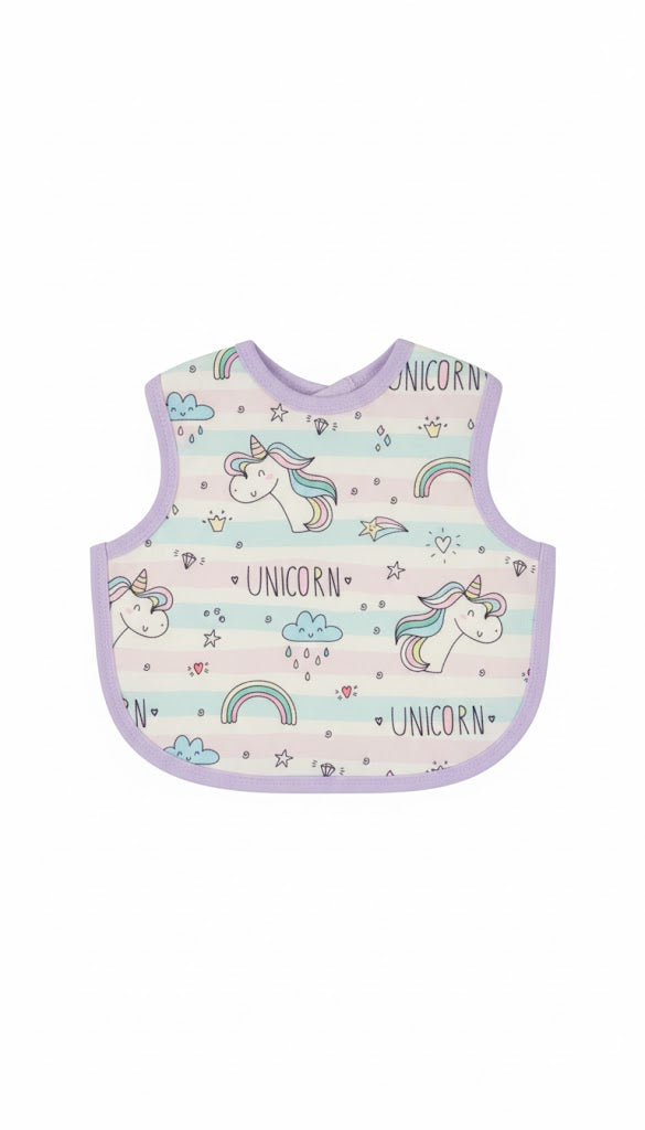 Baby cotton bib chest unicorn