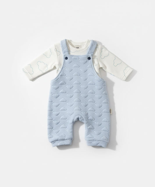 Adorable Blue Baby Overalls & Bodysuit Set - Soft & Cozy romper