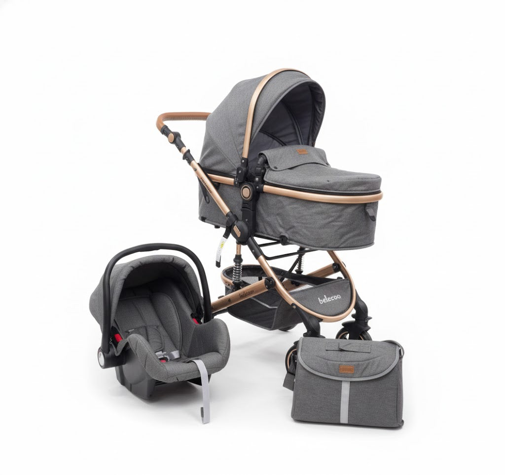 Belecco 530w stroller + car seat gaby grey