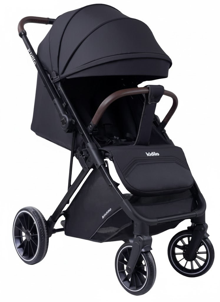 Kidilo DM406 Reversible Handle Baby Stroller - Black