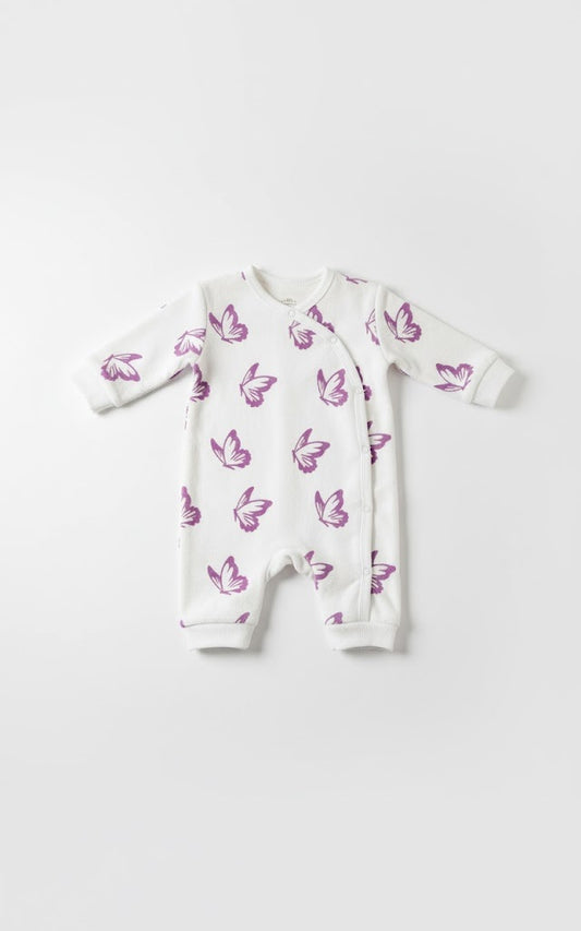 Butterfly Swirls Baby White Romper