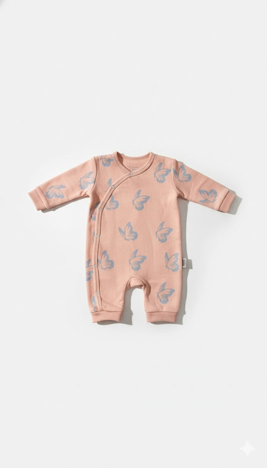 Butterfly Swirls Baby Grey Romper