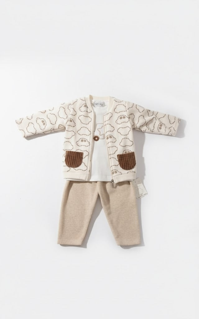 Cozy Baby Bear Cloud Outfit - 3-Piece Set