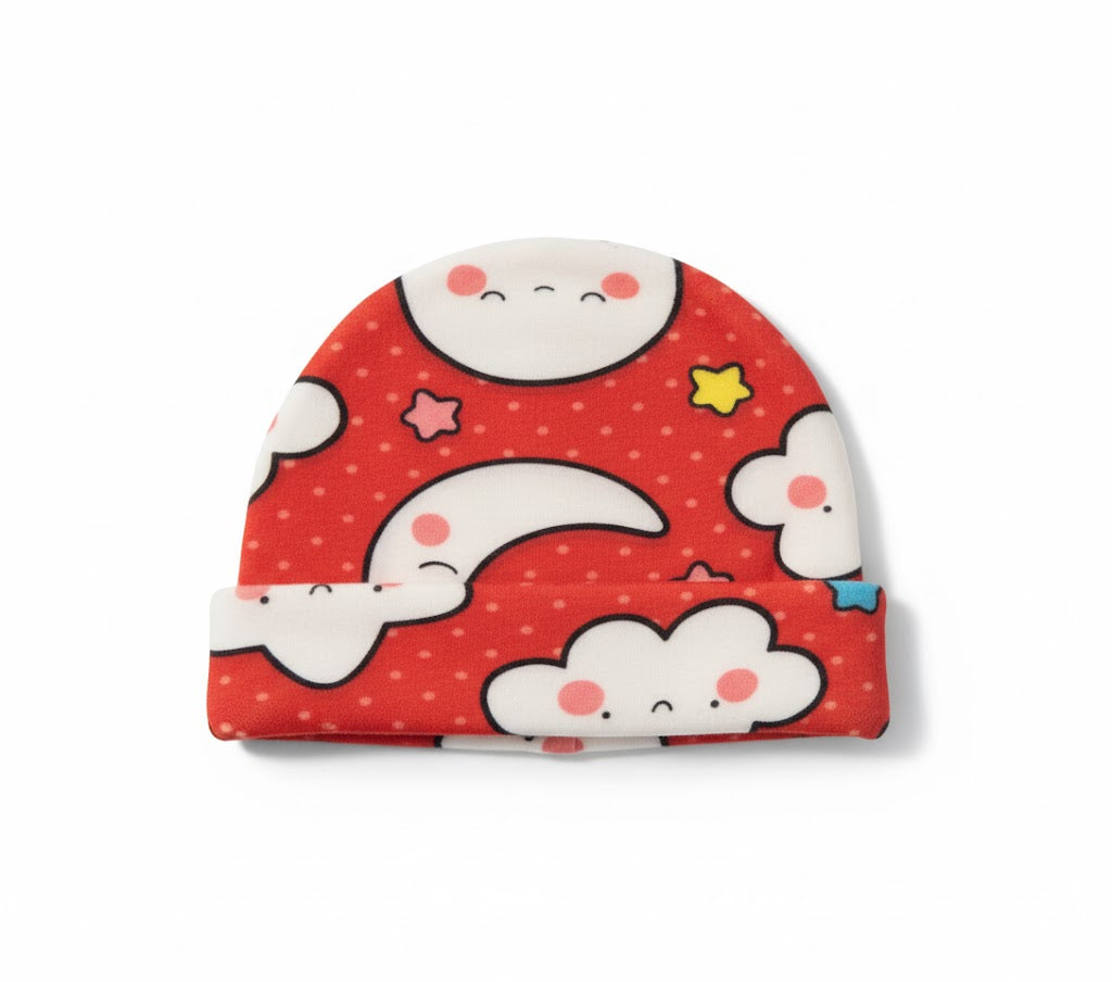 قبعة الغيوم الحمراء للرضع