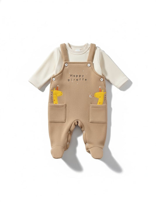 Brown Baby Jumpsuit Set – Happy Giraffe Print