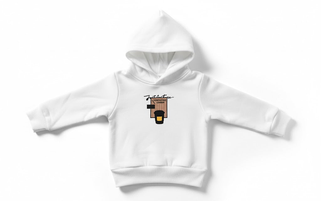 "Confidence Loader" Baby Hoodie - Soft Cotton White Baby Wear