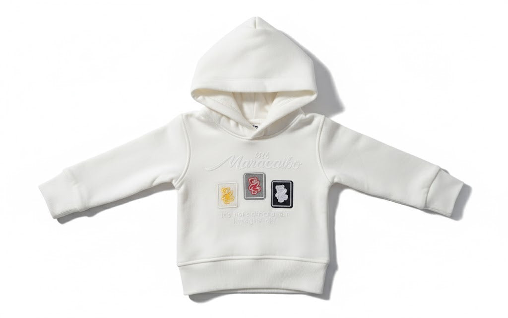 Hooded White Sweatshirt For Kids