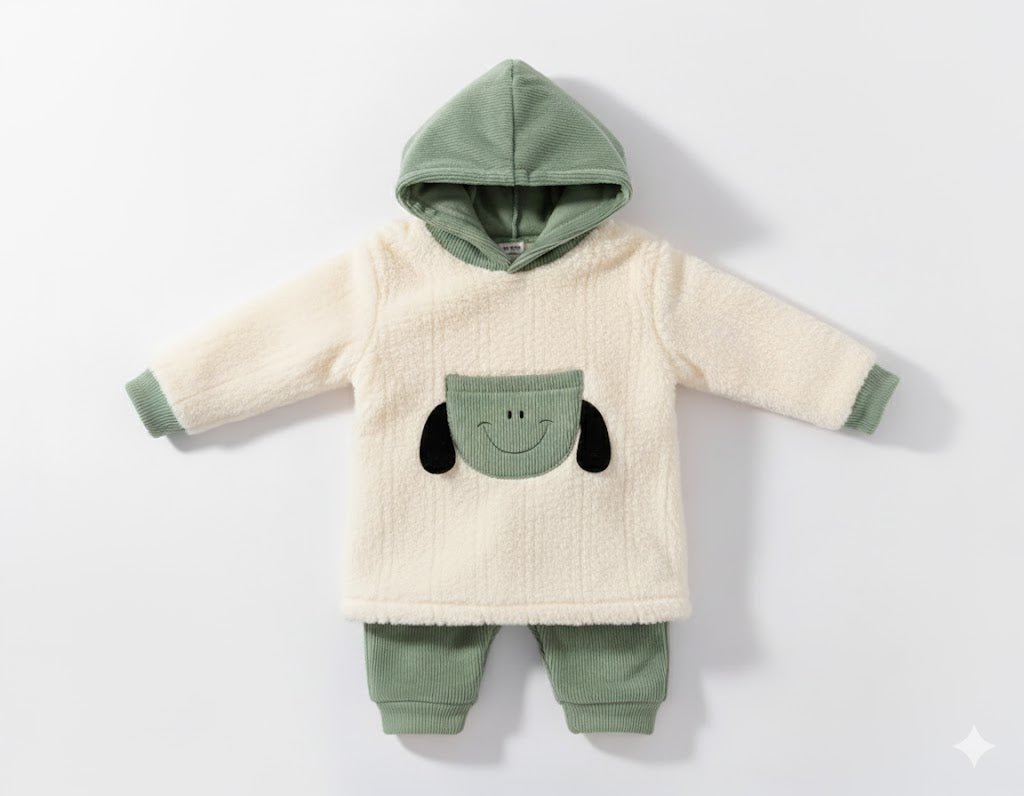 Adorable Plush Sheep Hooded Baby Outfit - Soft & Cozy Newborn Pajama