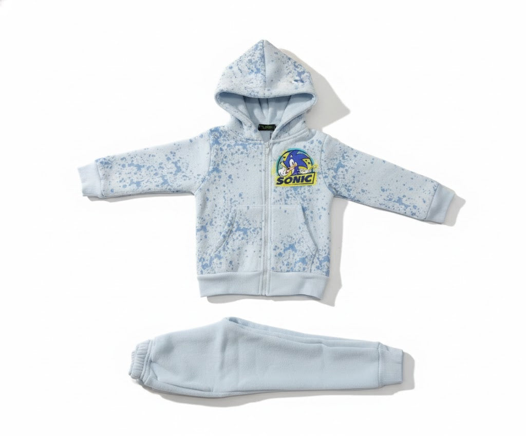 طقم هودي وبنطلون رياضي للأطفال "سونيك سبلاش": أناقة وراحة لا مثيل لها لطفلك!