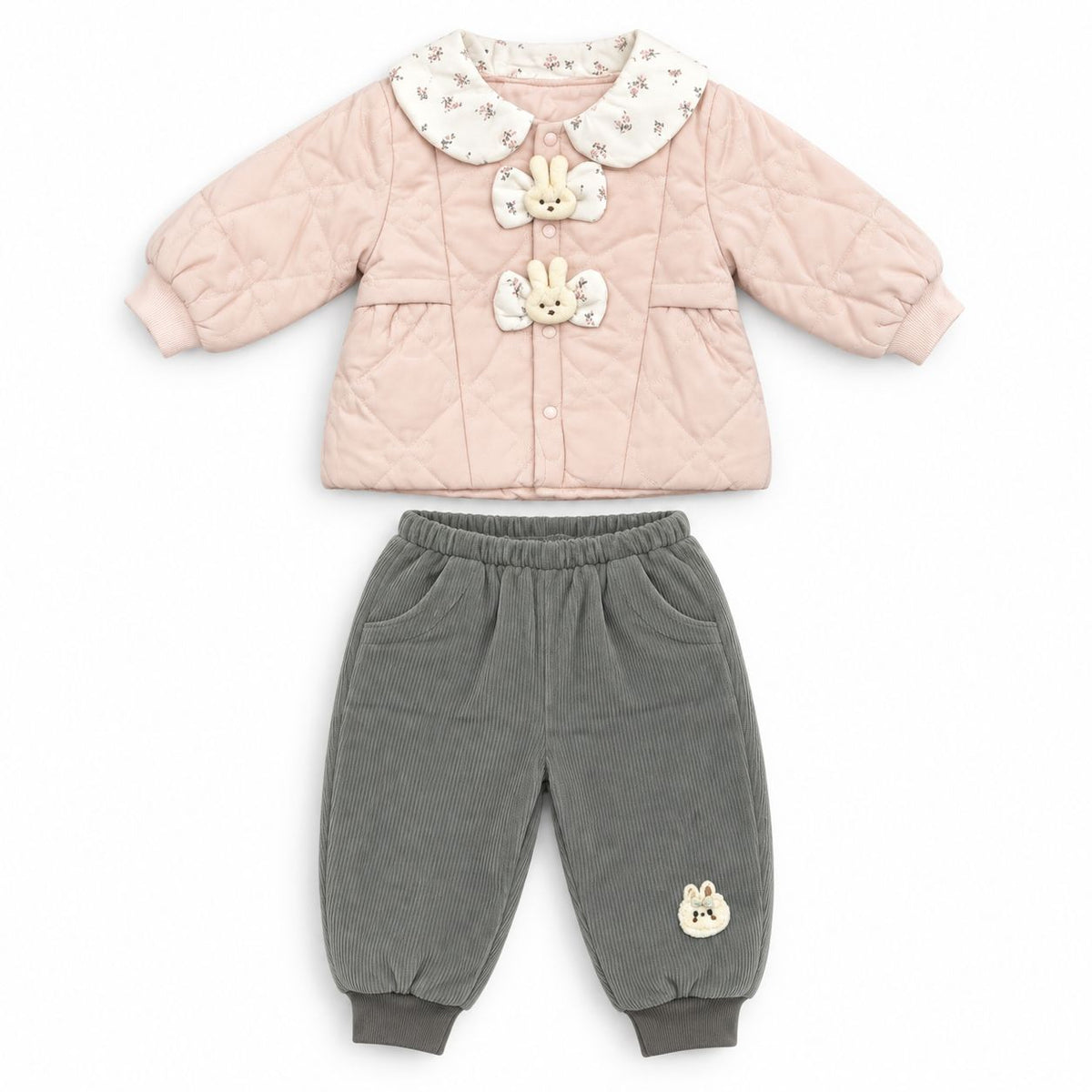 طقم خروج بناتي بينك
