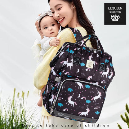 Lequeen Diamond 7TH Edition Waterproof Original mommy bag Uni Black - الجيل السابع الدايموند من ليكوين image 3