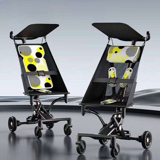 عربة أطفال ذكية فائقة الخفة – تصميم مريح قابل للطي مع مظلة شمسية ووسادة متعددة الوظائف