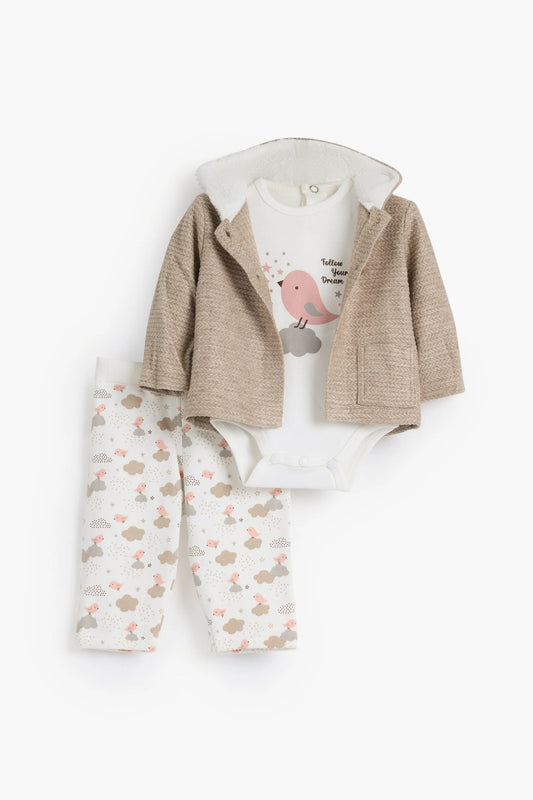 Hooded Printed Pajamas Set