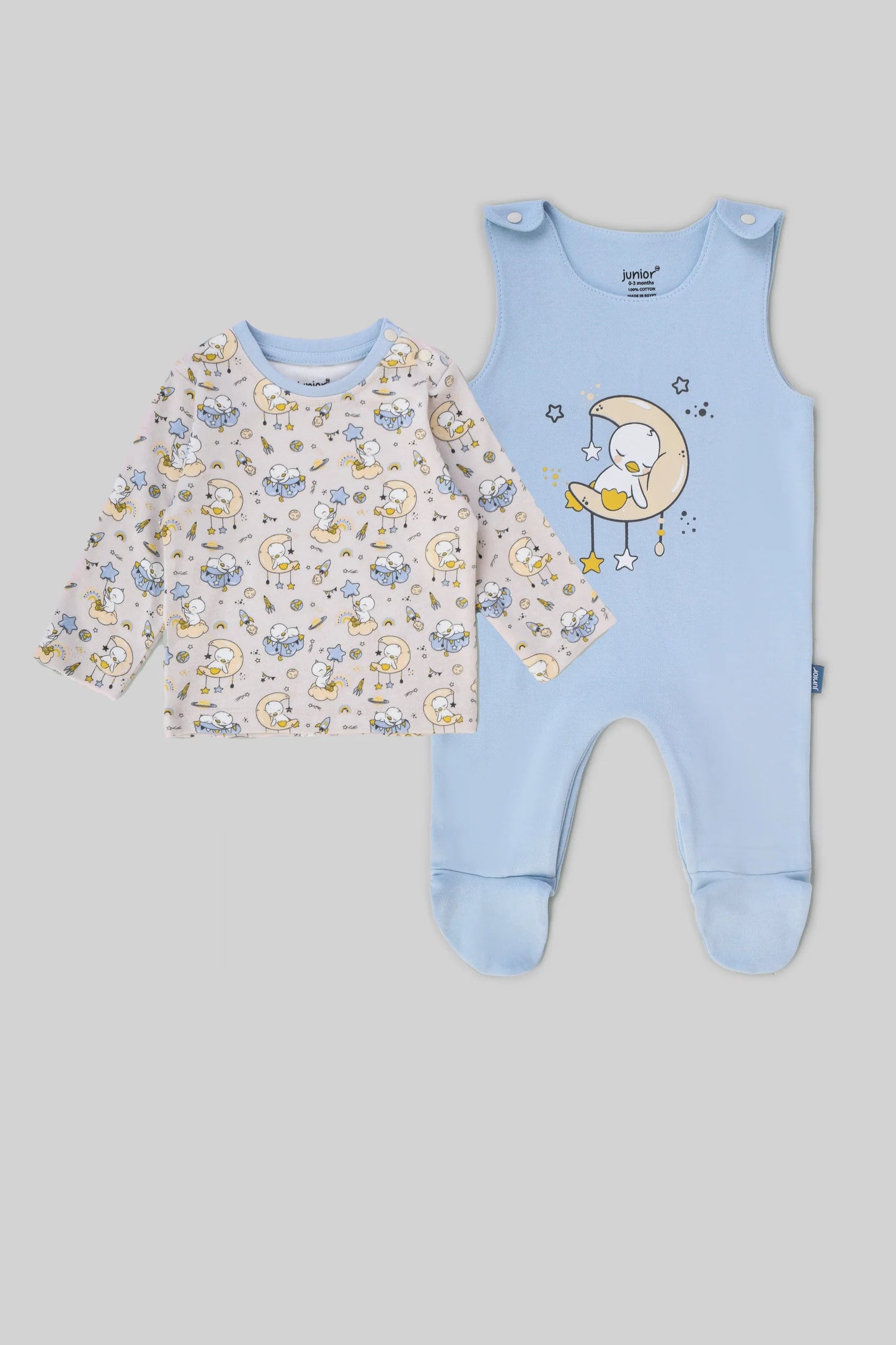 طقم سالوبيت و شيرت جونيور - لبني نقشه بطه